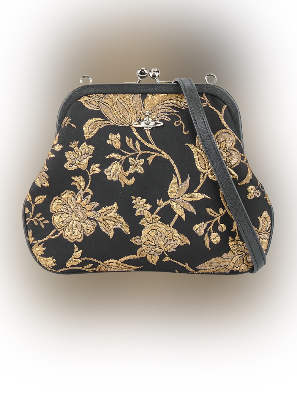 Vivienne Westwood Navy & Gold Floral Brocade Handbag